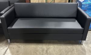 Black Leather Sofa 